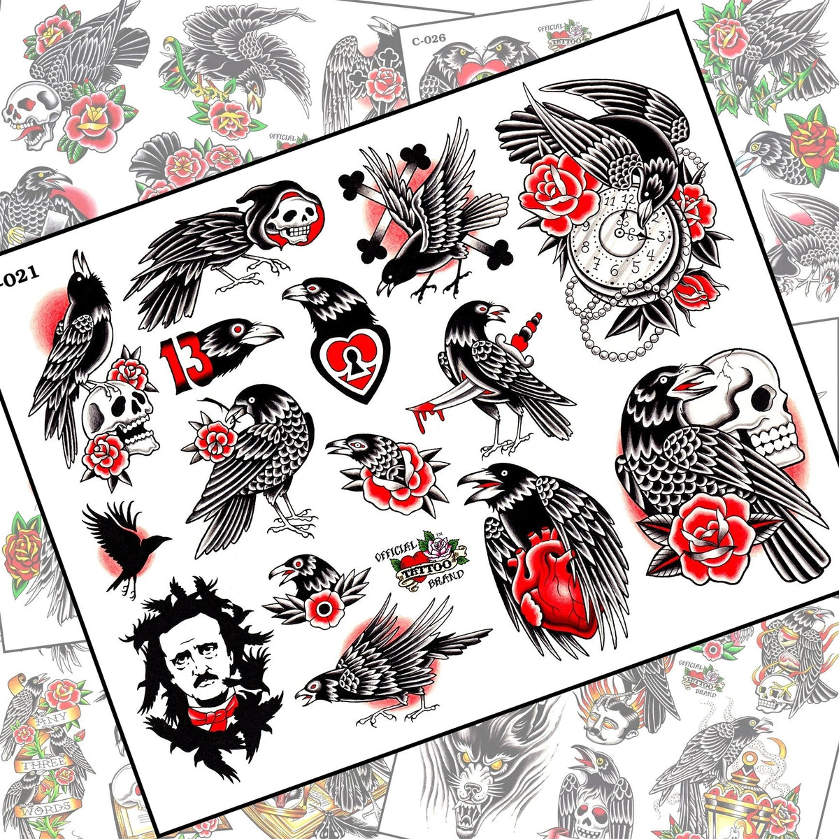 CROW TATTOO FLASH SET — image 1