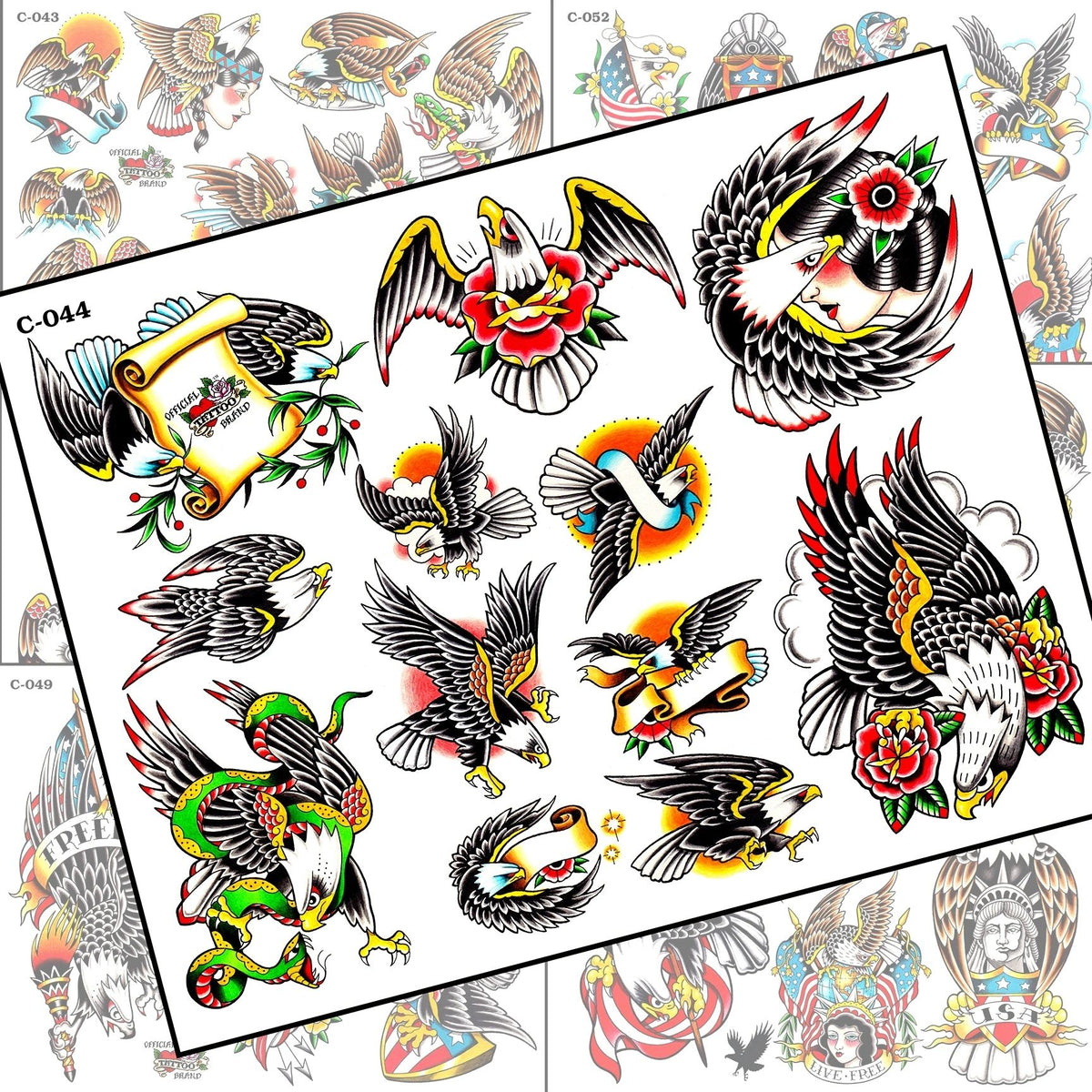 EAGLE TATTOO FLASH SET — image 1