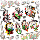 SHIPS & MERMAID TATTOO FLASH SET — image 1