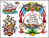 SHIPS & MERMAID TATTOO FLASH SET — image 3