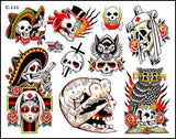 SKULL & REAPER TATTOO FLASH SET — image 2