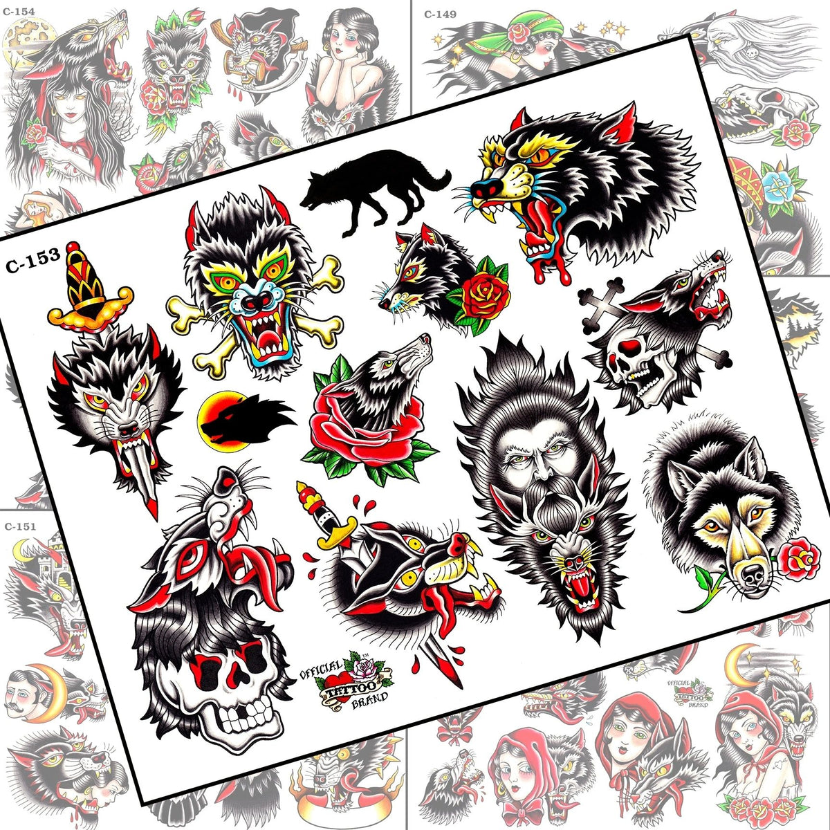 WOLF TATTOO FLASH SET — image 1